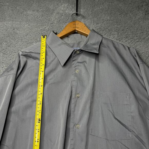 Kenneth Cole Reaction Shirt Men's 2XL Gray Long Sleeve Dress Button Up - Picture 4 of 7